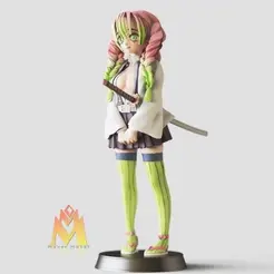 Mitsuri-Kanroji.gif STL file Mitsuri Kanroji - Standing Pose - Demon Slayer Kimetsu no Yaiba -FANART FIGURINE・3D print design to download