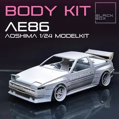BODY KIT |... AE86 AQSHIMA 1724 MODELKIT 3D file Bodykit for AE86 AOSHIMA 1-24th Modelkit・Model to download and 3D print, BlackBox