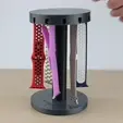 video.gif STL file Apple Watch Band Holder Organizer "Band Carousel" to store 12 Apple Watch Straps・Design to download and 3D print, Strapiez