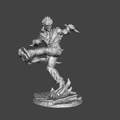 GIF.gif STL file STREET FIGHTER KEN FIGURE・3D print model to download
