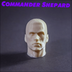 1.gif Free STL file Mass Effect Shepard Head 1/6 scale PLA KIT (no supports)・3D printable design to download