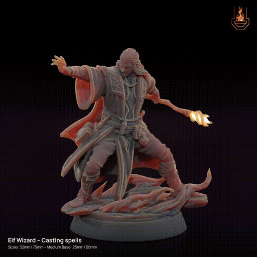 Elf Wizard - Casting spells 3D model