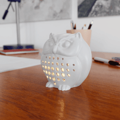 thumb2.gif STL file Cute owl lucky charm・3D printable model to download, nowprint3d