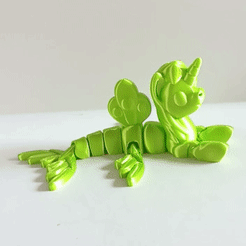 unicornio-sirena.gif Файл STL Милая русалочка Единорог・3D-печатный дизайн для загрузки