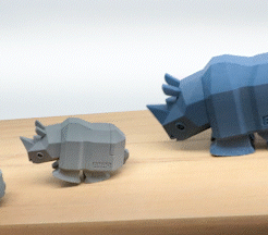 RR-5S.gif Файл STL Бегущий носорог・3D-печатная модель для загрузки