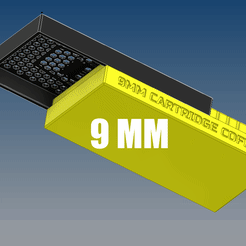 9mm.gif STL file 9mm 100x storage fits inside 7.62 NATO ammo can・3D printable model to download