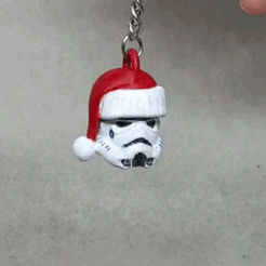001.gif STL file santa stormTrooper keychain・Model to download and 3D print