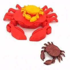 Crab2.gif STL file Articulated Crab・Template to download and 3D print