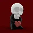 Untitled-4.gif Free STL file SkullBaby Love - Cute Chibi Skull Heart Figurine Sculpture・3D print object to download