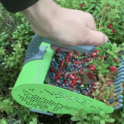 500EE350-1B06-4993-BA6B-64A0F8D2D0FE.gif STL file Mobile Berry Harvester 3D print V2, berry picker, garden hacks 3D printed・Template to download and 3D print