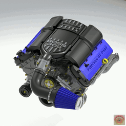 __Boss-302.gif STL file FORD MUSTANG BOSS 302 - ENGINE・3D printable model to download