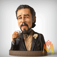 Django-meme.gif Download STL file Django Leonardo DiCaprio Laughing meme - caricature figurine • 3D printable model, adamchai