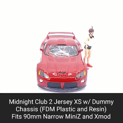 Jersey-XS.gif STL file Midnight Club 2 Jersey XS with Dummy Chassis (Xmod and MiniZ)・Template to download and 3D print
