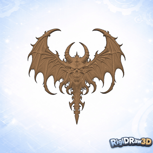 Demon Skull With Bat Wings – RDW3D-EG1DS