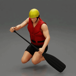 ezgif.com-gif-maker-14.gif 3D file 2 Models - man in a raft boat paddling pose 2・3D print design to download