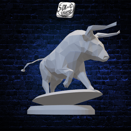 005.gif Angry Looking Bull - Low Poly - Bust - Excellent Design - Decor