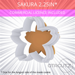 Sakura_2.25in.gif STL file Sakura Cookie Cutter 2.25in / 5.7cm・3D printer model to download