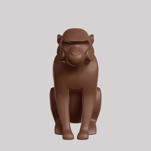 Minimalist Rhesus Macaque Sculpture