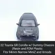 Corolla.gif 22 GR Corolla Body Shell with Dummy Chassis (Xmod and MiniZ)
