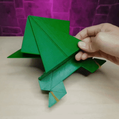 a32d10ad-119c-4e5e-b137-9ad1ccdc281f.gif STL file Origami Frog・3D print design to download