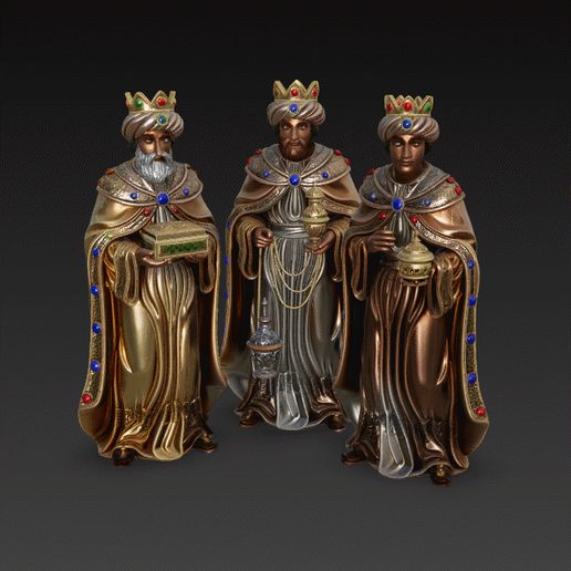 GIFreyes.gif Set of 3 Three Wise Men for Bethlehem's Nativity Scene