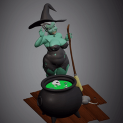 IMG_1193.gif STL file CHUBBY WITCH SFW・Model to download and 3D print, DeadmanSculpts