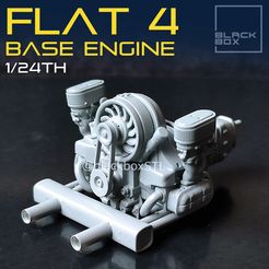 FLAT 4 BASE ENGINE V24TH Файл 3D Flat Four BASE ENGINE 1-24th для modelkits и diecast・Дизайн 3D принтера для загрузки, BlackBox