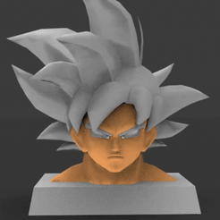 Diseño-sin-título.gif Archivo STL Busto DBZ -- Goku Ultra Instinct -- CABEZA・Objeto para impresora 3D para descargar