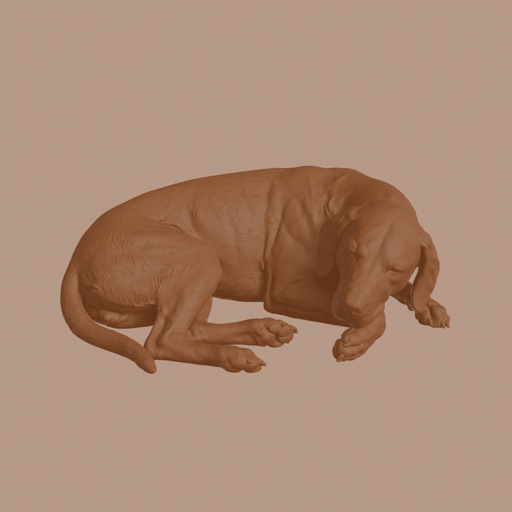 Sleeping Porcelaine Dog Figurine