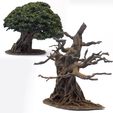 Tree_5_profile_square_layout_turntable_clockwise.mp4 3D-gescannter knorriger Baum mit abnehmbarer Baumkrone
