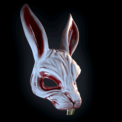qw.gif STL file killer rabbit mask・3D printer model to download