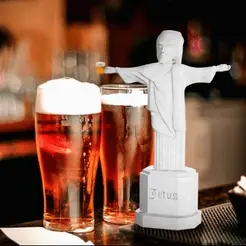 jetusStatue.gif STL file Jetus Beer Lord Bobblehead・Template to download and 3D print