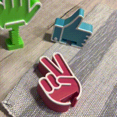 GIF_3.gif Archivo STL Dedo corazón - Mano de la paz - Dedo me gusta・Modelo para descargar y imprimir en 3D