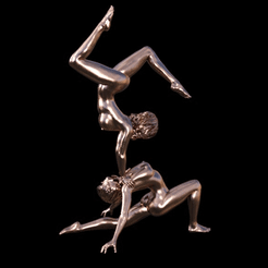 Naked-yoga-session-with-two-girls.gif Archivo STL Sesión de yoga de escultura con dos posturas de yoga para niñas・Modelo imprimible en 3D para descargar