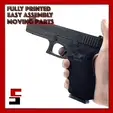 cults3d.gif PISTOL Glock 17 MOVABLE TRIGGER PARTS articulated firable