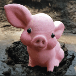 SmartSelect_20220913-155852_CapCut.gif STL file Penny Pig, Cute Piglet Statue, Kid's Farm Toy Animal, toy pig, cute pig・3D printing idea to download