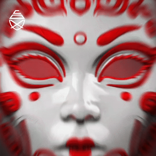 🎨 Geisha Mask・ 3D File for 3D printing・Cults