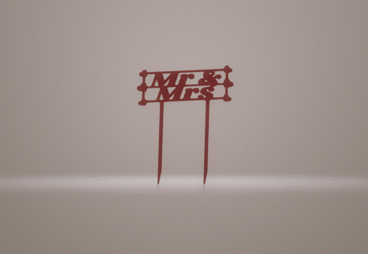 cake topper mr and mrs - 3D model önizlemesi