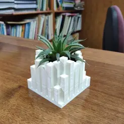 ezgif.com-optimize.gif STL file Square plant vase/pot・3D printing idea to download