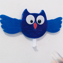 GIF.gif Free 3D file KEYHOLDER - OWL WALL KEY CHAIN・3D printing design to download, WolFactory3D