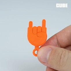 GIF_ROCK'N'ROLL.gif Free STL file PRINT-IN-PLACE ROCK 'N' ROLL KEYCHAIN・3D printer model to download