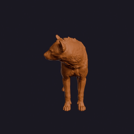 Realistic Spotted Hyena Looking Side Animal Sculpture