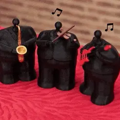 BigMusiciansGif.gif STL file Big Musicians Decorative Figures・3D printable model to download