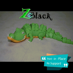 Animation-2.gif Файл STL Крокодиловый принт-ин-плейс・Дизайн 3D-печати для загрузки3D, Zblack