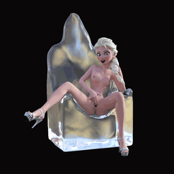 Elsa-Throne-Playing.gif Fichier STL Elsa jouant sur le trône・Objet pour imprimante 3D à télécharger