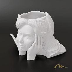 Face-Flower-Pot-Head-Planter-Indoor.gif Télécharger fichier STL Face Flower Pot Head Planter Indoor Outdoor Cute Flower Pots Resin • Plan pour impression 3D, MegArt