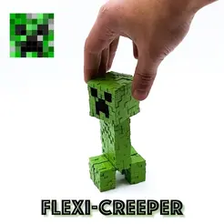 FLEXI-CREEPER Archivo STL MINECRAFT FLEXI-CREEPER ARTICULADO PRINT IN PLACE CREEPER・Plan para descargar y imprimir en 3D, sliceables