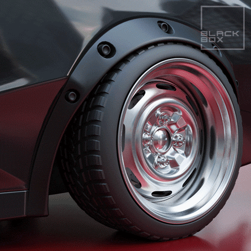 0.gif 3D file KC STEEL WHEEL SET 3 offsets front and rear・3D print object to download, BlackBox