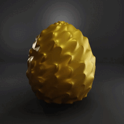 RoundedEGG0001-0060.gif OBJ file Rounded Scale Dragon Egg・3D printer model to download, GV_3D