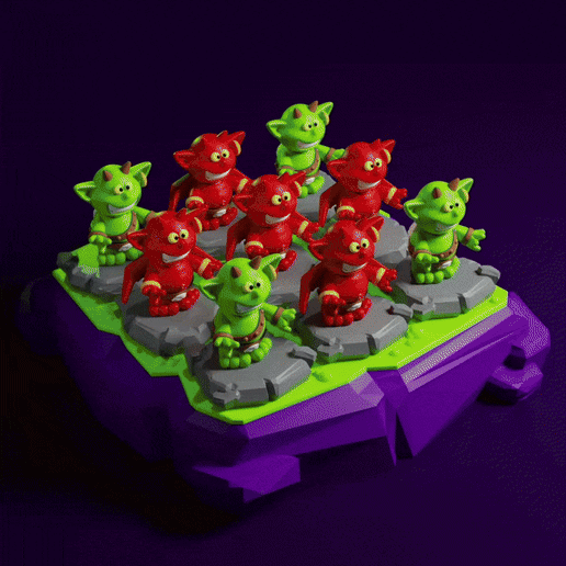 Magnetic Tic Tac Toe Travel Box - Arcade Monsters